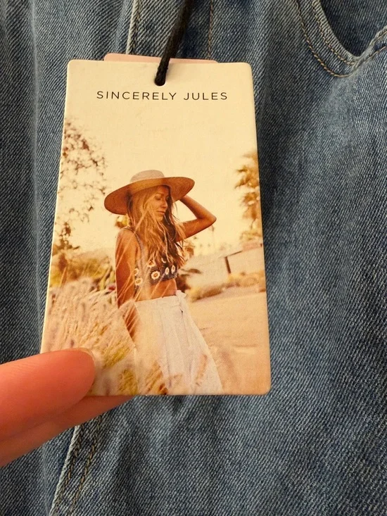 Sincerely Jules Denim Cargo Midi Skirt NWT Size 5/26 - Picture 4 of 4